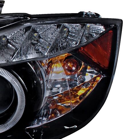 SPEC-D TUNING Black Smoke Projector Headlights + Top LED Strip Compatible with 2006-2008 BMW E90 3-Series 4 Door Sedan, Left + Right Pair Headlamps Assembly in Saudi Arabia