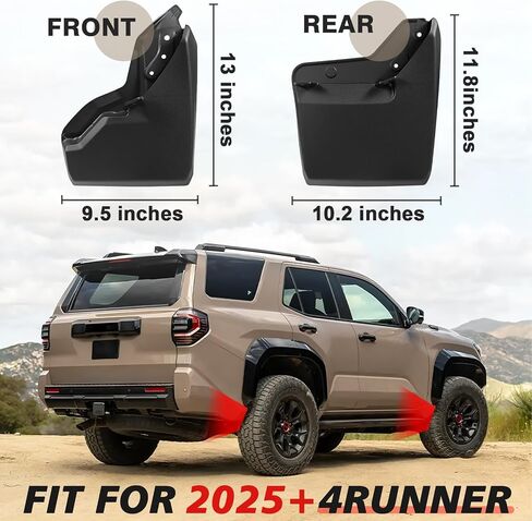 Muslogy Mud Flaps Splash Guards Compatible with Toyota Camry 2025 (LE, XLE) Accessories Wheel & Tire Mudguards Front & Rear Set Fender Mudflaps No Drilling Required (Won't Fit SE/XSE) in Saudi Arabia