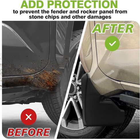Muslogy Mud Flaps Splash Guards Compatible with Toyota Camry 2025 (LE, XLE) Accessories Wheel & Tire Mudguards Front & Rear Set Fender Mudflaps No Drilling Required (Won't Fit SE/XSE) in Saudi Arabia