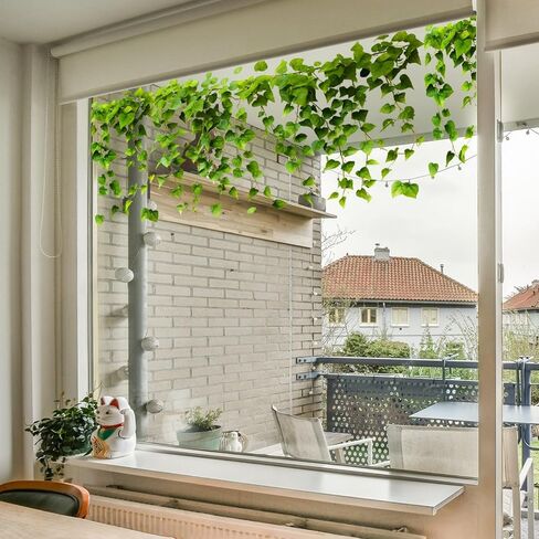 ملصقات نافذة Green Ivy Vine - ملصقات إلكتروستاتيكية قابلة لإعادة الاستخدام مقاس 23.4 × 11.2 بوصة | ملصقات مطلة على الحديقة بدون بقايا للأبواب الزجاجية/الشرفة in Saudi Arabia