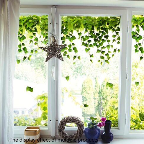 ملصقات نافذة Green Ivy Vine - ملصقات إلكتروستاتيكية قابلة لإعادة الاستخدام مقاس 23.4 × 11.2 بوصة | ملصقات مطلة على الحديقة بدون بقايا للأبواب الزجاجية/الشرفة in Saudi Arabia