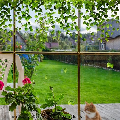 ملصقات نافذة Green Ivy Vine - ملصقات إلكتروستاتيكية قابلة لإعادة الاستخدام مقاس 23.4 × 11.2 بوصة | ملصقات مطلة على الحديقة بدون بقايا للأبواب الزجاجية/الشرفة in Saudi Arabia