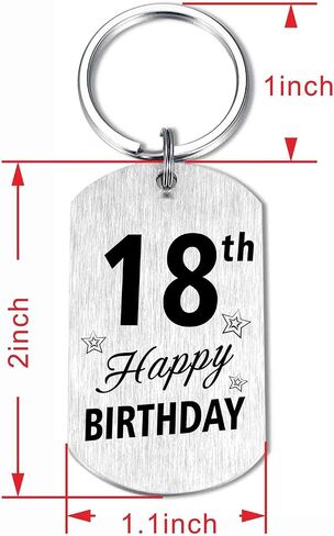 Resdink 18th Birthday Gifts for Girls Boys - 2007 Keychain for 18 Years Old Birthday for Women Men, Happy 18th Bday Present in Saudi Arabia