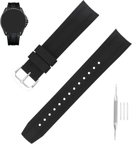 Rubber 23mm Watch Bands Compatible Fit for Citizen Eco-Drive E168 B740 B741-S066450 BJ2110 BJ2111 BJ2115 BJ2117 BJ2118 BJ2119 BN0085 BN0088 Replacement Silicone Watch Strap Wirstband Bracelet with Deployment Buckle For Men and Women in Kuwait