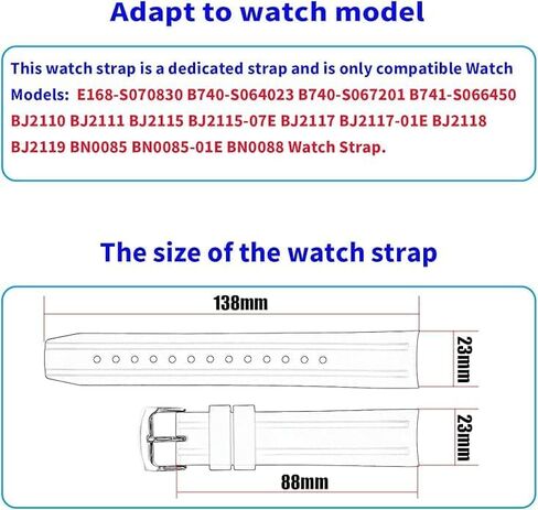 Rubber 23mm Watch Bands Compatible Fit for Citizen Eco-Drive E168 B740 B741-S066450 BJ2110 BJ2111 BJ2115 BJ2117 BJ2118 BJ2119 BN0085 BN0088 Replacement Silicone Watch Strap Wirstband Bracelet with Deployment Buckle For Men and Women in Kuwait