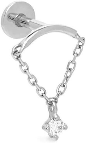 Hidden Helix Earrings Dangle Rhinestone Helix Earrings Threadless Flat Back Earrings Hypoallergenic Cartilage Earring Hidden Helix Piercing Jewelry in Kuwait