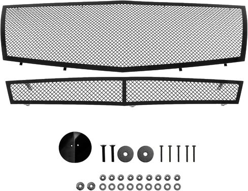 HD Ridez Premium Stainless Steel Black Mesh Front Grille Grill Insert Combo Compatible with Cadillac CTS 2008-2013 & 11-14 CTS Coupe Main Upper Lower Bumper HDR-GRAB2231H in Saudi Arabia