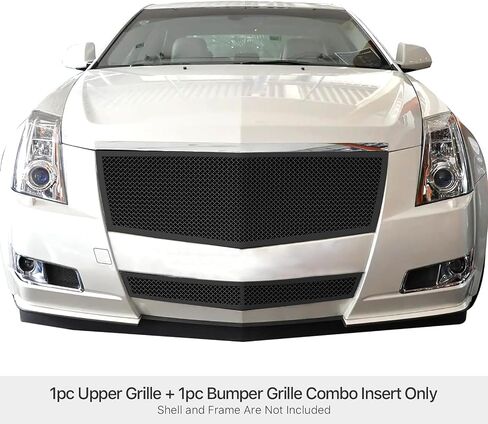 HD Ridez Premium Stainless Steel Black Mesh Front Grille Grill Insert Combo Compatible with Cadillac CTS 2008-2013 & 11-14 CTS Coupe Main Upper Lower Bumper HDR-GRAB2231H in Saudi Arabia