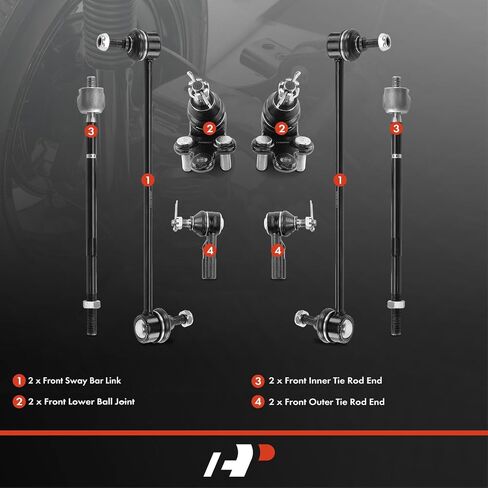A-Premium Set of 8, Front Sway Bar Link, Lower Ball Joint, Inner & Outer Tie Rod End, Compatible with Toyota Sienna 1998-2003 in Saudi Arabia