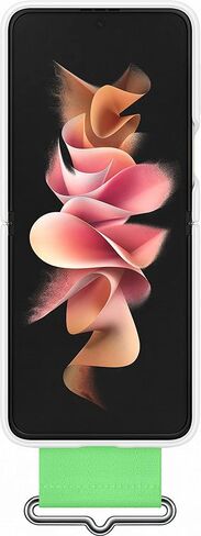 Samsung Galaxy Z Flip3 Silicone Cover with Strap - Official Case - White in Kuwait