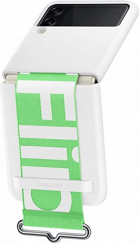 Samsung Galaxy Z Flip3 Silicone Cover with Strap - Official Case - White in Kuwait