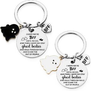 Tondiamo 2 Pcs Best Friend Funny Keychains for Women Cute Ghost Bestie Gifts Long Distance Stuff for 2 Christmas Halloween Gifts for Friends in Saudi Arabia