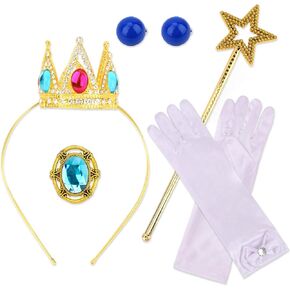 CIEHER 5PCS Princess Peach Costume Girls Peach Crown Headband, Wand, Gloves, Brooch Earrings in Saudi Arabia