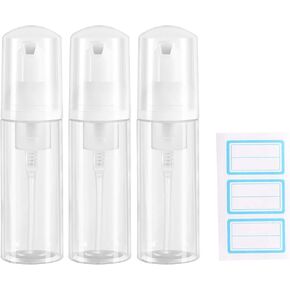 3pcs (Clear) 2oz Travel Foam Pump Bottle - Portable Foam Bottle Dispenser for Hand Soap, Shampoo, Lash Cleanser - Well Suited for Travelers Daily Use (60ml) in Saudi Arabia