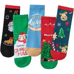 YXBQueen عيد الميلاد الجوارب الأطفال الجوارب هدية الكريسماس جوارب أطفال للطفل صبي فتاة القطن عيد الميلاد الجوارب عيد الميلاد الكاحل الجوارب in Kuwait