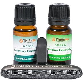 THIEN AN - Car Air Fresheners Set Rosemary and Eucalyptus Scents Natural Car Fragrance Satobon with Car Diffuser (10ml) Car Vent Clips, Refillable Car Air Fresheners in Saudi Arabia
