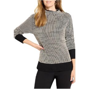 NIC+Zoe Womens Funnel Neck Pixel Knit Sweater in Saudi Arabia