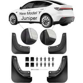 Mud Flaps for Tesla New Model Y Juniper 2025 2026, Military Grade All‑Weather Splash Protection, No Drilling Required, Protect Paint, Mud Guard Set of 4 (Black) in Saudi Arabia