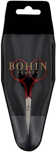 Bohin BH24315 مقص تطريز صغير ناعم الملمس 2 1/4 بوصة ،معدن ،أحمر/فضي ،0.1 × 4 × 6 سم in Kuwait