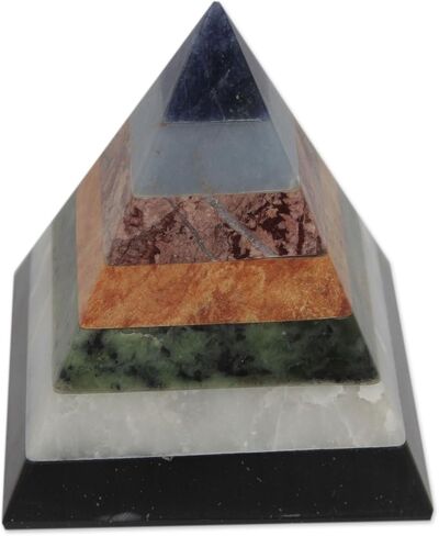 NOVICA Artisan مصنوع يدويًا من الأحجار الكريمة الحرفي سبعة منحوتات من جبال الأنديز متعدد الألوان بيرو هندسية Onyxsodalitejaspergarnet [2.6 بوصة ارتفاع × 2.4 بوصة عرض × 2.4 بوصة عمق] 'الروحانية الإيجابية' in Saudi Arabia