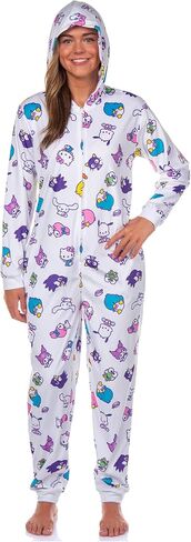 بدلة نوم نسائية من Bioworld Sanrio Hello Kitty Kuromi My Melody Keroppi بغطاء رأس وسحاب in Saudi Arabia
