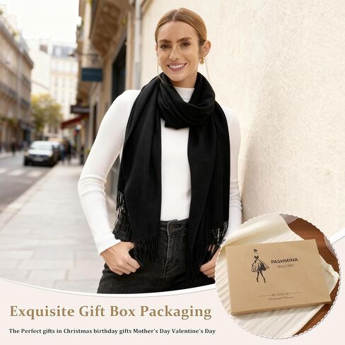 Pashmina Scarf and Shawl - Soft Women Pashminas Wrap for Wedding Evening Party (20 Colors) in Kuwait