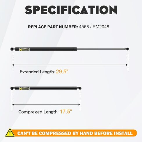 Tonneau Cover Truck Lift Supports Struts Shocks 29.50" Extended 13mm Ends, 1/2 Ball Socket Metal Ends, 4568 PM2048 716821 in Saudi Arabia