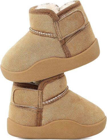 Kids Snow Boots Girls Boys Winter Warm Shoes Fur Lined Lightweight Fashion Ankle Boots for Toddler/Little Kid in Kuwait