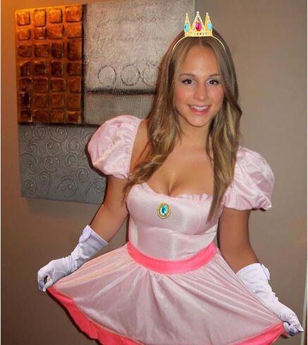 CIEHER 5PCS Princess Peach Costume Girls Peach Crown Headband, Wand, Gloves, Brooch Earrings in Saudi Arabia