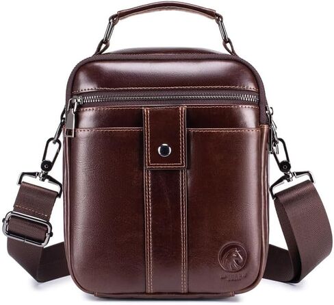 RAINBOW HORSE Men's Vintage Leather Crossbody Bag - Stylish & Functional Shoulder Bag for Daily Use in Saudi Arabia