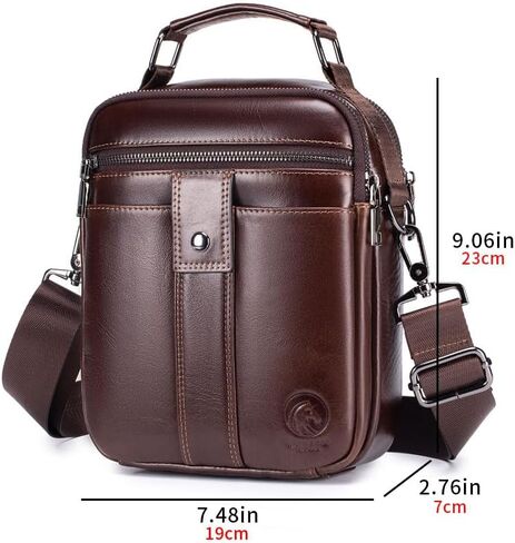 RAINBOW HORSE Men's Vintage Leather Crossbody Bag - Stylish & Functional Shoulder Bag for Daily Use in Saudi Arabia