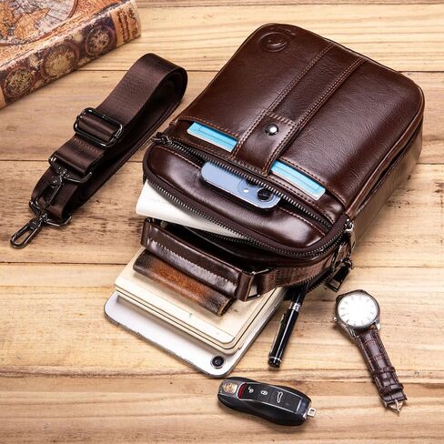 RAINBOW HORSE Men's Vintage Leather Crossbody Bag - Stylish & Functional Shoulder Bag for Daily Use in Saudi Arabia