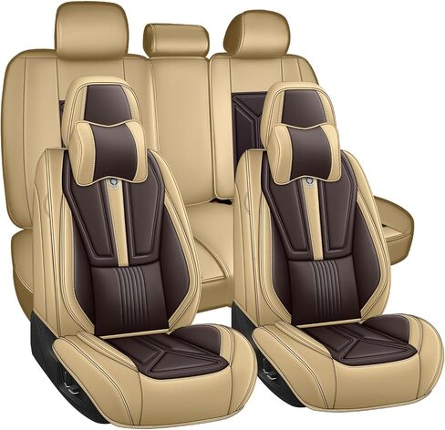 غطاء مقعد السيارة لسيارة Toyota RAV4 2006-2025، غطاء مقعد جلدي للسيارة، غطاء وسائد السيارة المسامي، واقي مقعد مقاوم للماء، (مجموعة كاملة، أسود ورمادي) in Kuwait