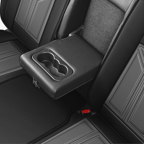 غطاء مقعد السيارة لسيارة Toyota RAV4 2006-2025، غطاء مقعد جلدي للسيارة، غطاء وسائد السيارة المسامي، واقي مقعد مقاوم للماء، (مجموعة كاملة، أسود ورمادي) in Kuwait