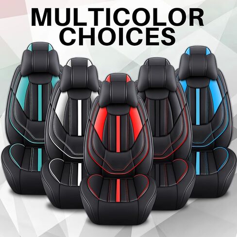 Car Seat Covers for Nissan 370Z 2009-2020, Premium Nappa Leather Sport Automotive Front Seat Covers, Waterproof Auto Seat Protector&Accessories(2 Seats Luxury/Black Red) in Saudi Arabia