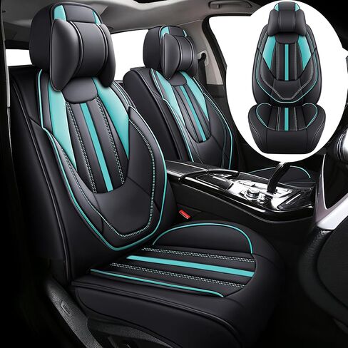 Car Seat Covers for Nissan 370Z 2009-2020, Premium Nappa Leather Sport Automotive Front Seat Covers, Waterproof Auto Seat Protector&Accessories(2 Seats Luxury/Black Red) in Saudi Arabia