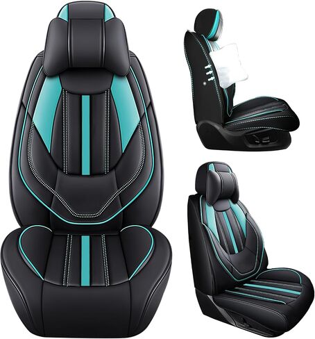 Car Seat Covers for Nissan 370Z 2009-2020, Premium Nappa Leather Sport Automotive Front Seat Covers, Waterproof Auto Seat Protector&Accessories(2 Seats Luxury/Black Red) in Saudi Arabia