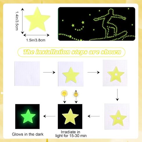 100 قطعة زرقاء تتوهج في الظلام ملصقات حائط على شكل نجوم Noctilucent تتوهج في الظلام لنجوم السقف ملصقات الكون للأطفال لتزيين الحائط لغرفة نوم الأطفال وغرفة المعيشة in Saudi Arabia