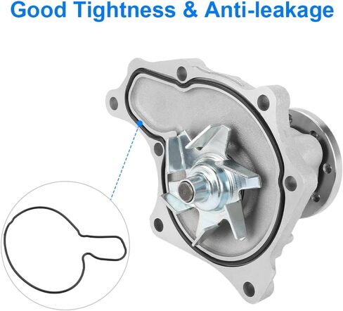 JDMON Engine Water Pump W/Gasket (6mm Diameter Flange Holes) Replaces# 6671508 6631810 8943102510 Replacement for Isuzu 4JG2 4JA1 4JB1 4JG1 Bobcat 853 and later 843 Skid Steers John Deere 75C 80C in Saudi Arabia