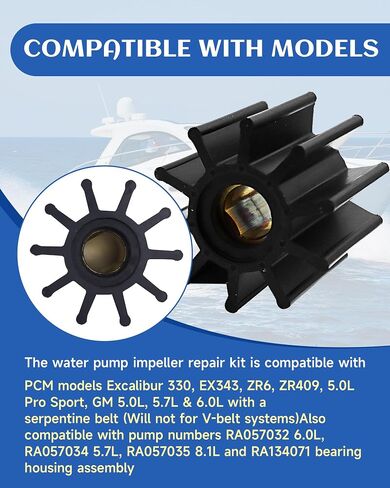 Impeller Repair Kit,Improved Control with O Ring Compatible With Crusader/PCM RP061022, R061022 Sierra 18-8926 Mallory 9-45718 in Saudi Arabia
