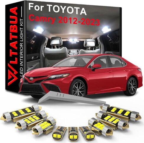 مجموعة أدوات الإضاءة الداخلية LED بديلة لسيارة TOYOTA Camry 2012 2013 2014 2015 2016 2017 2018 2019-2023، مصابيح بيضاء فائقة السطوع 6000K + أداة تثبيت in Saudi Arabia