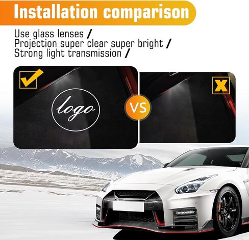 2 قطعة شعار أضواء باب السيارة لـ GTR R35 R34 2007-2019، ضوء باب مجاملة LED أضواء ظل الشبح، أضواء بركة LED ملحقات أضواء الترحيب in Kuwait