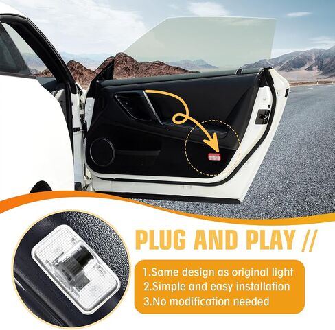 2 قطعة شعار أضواء باب السيارة لـ GTR R35 R34 2007-2019، ضوء باب مجاملة LED أضواء ظل الشبح، أضواء بركة LED ملحقات أضواء الترحيب in Kuwait