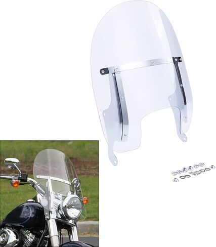 TCMT Clear 19" Front Windshield Windscreen w/Chrome Bracket Kit Fit For Harley 2018-2025 Softail Fat Boy in Saudi Arabia