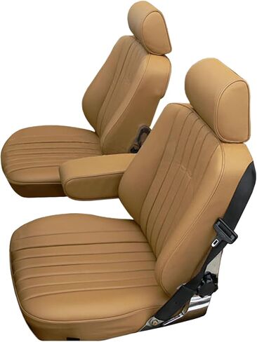 مجموعة أغطية مقاعد السيارة من Sierra Auto Tops & Seats لسيارة Mercedes SL 107 من 1985 إلى 1989 - فينيل، بالومينو - أغطية مقاعد مع حشوة ماسية - إجمالي 7 قطع بما في ذلك مسند الذراع - أغطية المقاعد الأمامية (مجموعة من 2) in Kuwait