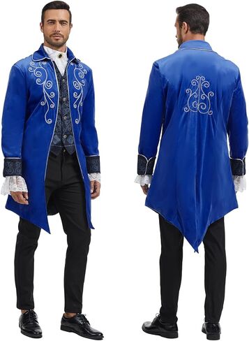 Men's Medieval Steampunk Jacket Victorian Coat Renaissance Renaissance Tailcoat Halloween Costume in Saudi Arabia