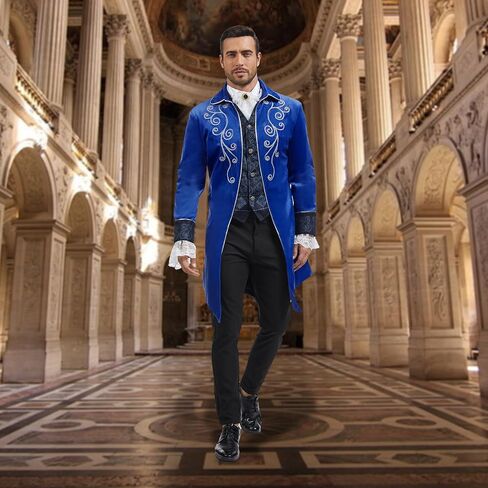 Men's Medieval Steampunk Jacket Victorian Coat Renaissance Renaissance Tailcoat Halloween Costume in Saudi Arabia