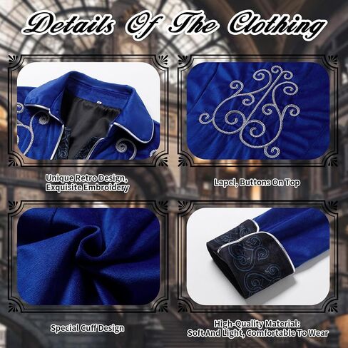 Men's Medieval Steampunk Jacket Victorian Coat Renaissance Renaissance Tailcoat Halloween Costume in Saudi Arabia