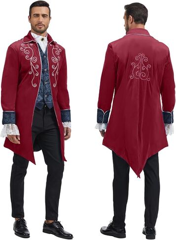 Men's Medieval Steampunk Jacket Victorian Coat Renaissance Renaissance Tailcoat Halloween Costume in Saudi Arabia