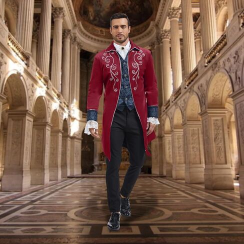 Men's Medieval Steampunk Jacket Victorian Coat Renaissance Renaissance Tailcoat Halloween Costume in Saudi Arabia